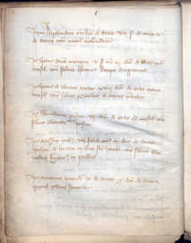 Die kostbare Handschrift hat kurze Einträge. Dabei geht es um Einkünfte der Trierer Abtei St. Maximin. 