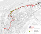 Verlauf der neuen Stadtbuslinie 9 in Trier-Mitte und Trier-Nord. Grafik: Stadt Trier, AB 1540 02/2020