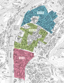 Lageplan der Bewohnerparkzonen Trier