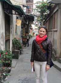 Elisa Limbacher in der Altstadt von Xiamen
