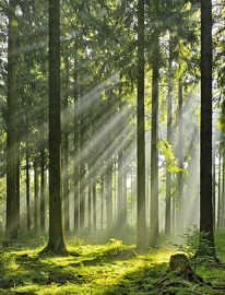 Foto: Sonnenlicht und Schatten im Wald