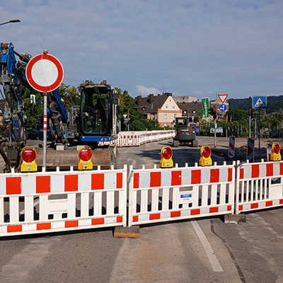 Die Kreuzung Wasserweg und Franz-Georg-Straße in Trier-Nord ist zurzeit nicht passierbar.