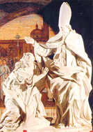 Statue des heiligen Emidius im Dom von Ascoli Piceno.