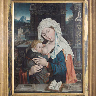 Dieses niederländische Gemälde aus dem 16. Jahrhundert zeigt eine Madonna als treusorgende Mutter mit dem Jesuskind. Foto: Stadtmuseum
