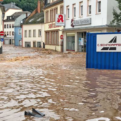 Bei der Hochwasserkatastrophe Mitte Juli war Ehrang besonders schlimm betroffen. Geschädigte können jetzt Hilfen für den Wiederaufbau ihrer Häuser beantragen.