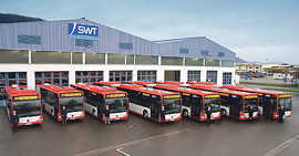 Die sieben neuen Busse sind umweltschonend und bieten einen höheren Fahrkomfort. Bald sind sie täglich in Trier unterwegs. Foto: Stadtwerke