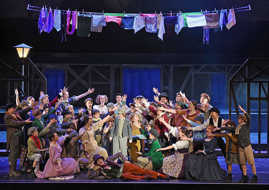Szenenbild aus dem Musical "Oliver" nach Charles Dickens im Theater Trier