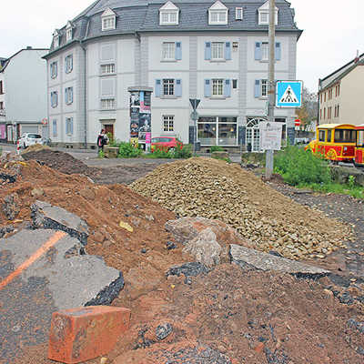 Noch bis Mitte 2015 werden auf dem Paulusplatz Materialien von der Baustelle Walramsneustraße gelagert.