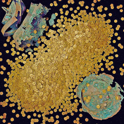 Bei der „Goldenen Nacht“ im Landesmuseum spielt der antike Goldmünzenschatz eine Hauptrolle. Foto: Landesmuseum/Thomas Zühmer