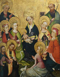 Gemälde: „Maria mit dem Christuskind im Kreis von Heiligen“
