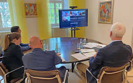 Der Besuch der Gäste aus der Ukraine wurde bei einer Videokonferenz vorbereitet.