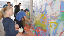 Foto: Graffitiwand im Jugendzentrum Euren