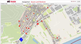 Blick auf den Stadtteil Zewen im neuen Baulandkataster des Geoportals.