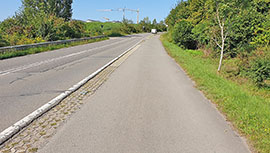 Die L 144 bei Filsch und der parallel verlaufende Fuß- und Radweg. Foto: FDP