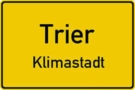 Ortsschild Trier Klimastadt.
