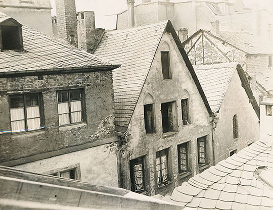 Häuser in der Judengasse, Aufnahme von 1928. (Archiv der städtischen Denkmalpflege)